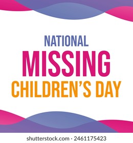 National Missing Children’s Day. Design suitable for greeting card poster and banner - Powered by Shutterstock