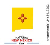 National New Mexico Day poster vector illustration.
