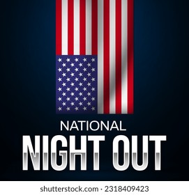 National Night out wallpaper with waving American flag upside down, background. National Night Out takes place on the first Tuesday of August in the United States, aiming to raise community-police awa - Powered by Shutterstock