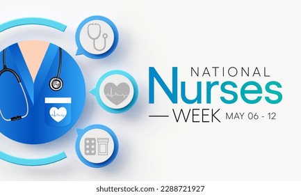 National Nurses week is observed in United states from May 6 to 12 of each year, to mark the contributions that nurses make to society. 3D Rendering - Powered by Shutterstock