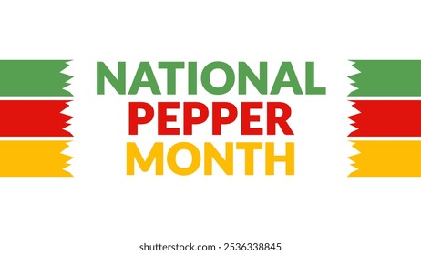 National Pepper Month text with side lines on a White background. Which is observed every year in November to celebrate and wish National Pepper Month. - Powered by Shutterstock