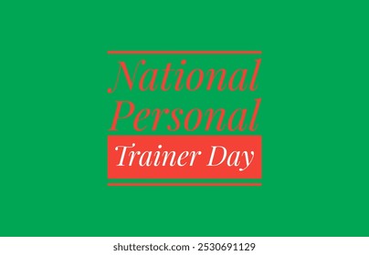 National personal trainer day illustration with green background  - Powered by Shutterstock