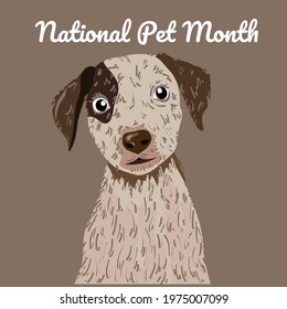 National Pet Month brown and white spotted dog. - Powered by Shutterstock