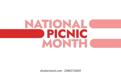 National Picnic Month colorful text typography on white or black background banner illustration great for wishing and celebrating National Picnic Month in july - Powered by Shutterstock