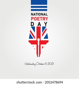 National Poetry Day With Britain Flag