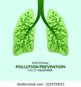 National Pollution Prevention Day With Green And Healthy Lungs