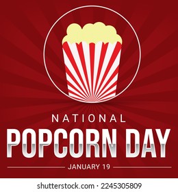 National Popcorn Day Wallpaper with popcorn and typography on a red backdrop. Popcorn day background - Powered by Shutterstock