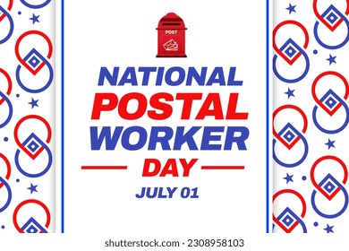 National Postal Worker Day wallpaper with post and typography in patriotic colors. July 1st is postal worker day, background design - Powered by Shutterstock