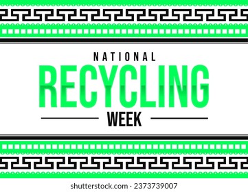 National Recycling Week wallpaper design with colorful shapes and text to spread awareness. National Recycling Week. Vector Illustration. - Powered by Shutterstock