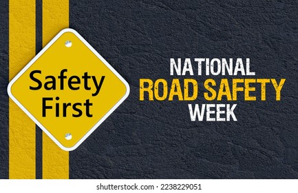 National Road safety week is observed every year in January and in May, It aims at making the roads and streets safer. 3D Rendering - Powered by Shutterstock