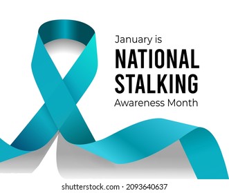 National Stalking Awareness Month. Illustration On White Background