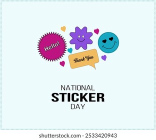 National Sticker Day. 13 January. National sticker day banner, poster, card and pattern background. Holiday concept. nice sticker. flat icon, symbol. Flat illustration. Jpeg format. - Powered by Shutterstock