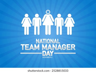 National Team Manager Day. November 6. Holiday concept. Template for background, banner, card, poster with text inscription. Modern illustration - Powered by Shutterstock