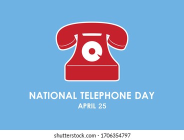 National Telephone Day illustration. Old red phone illustration. Retro telephone icon. Telephone Day Poster, April 25. Important day - Powered by Shutterstock