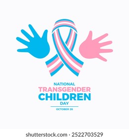 National Transgender Children Day poster illustration. Transgender awareness pride ribbon and handprint icon set. Symbol of the transgender community design element. October 26 every year - Powered by Shutterstock