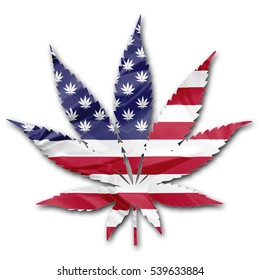 National United States Flag Marijuana Leaf Stock Illustration 539633884