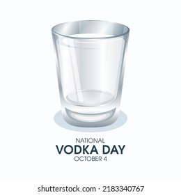 National Vodka Day illustration. Vodka in a shot glass icon.  Alcoholic drink drawing. October 4. Important day - Powered by Shutterstock