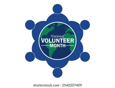 National Volunteer Month. Holiday concept. Template for background, banner, card, poster with text inscription. Modern illustration - Powered by Shutterstock