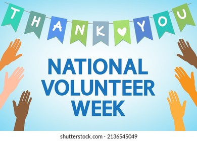 National Volunteer Week greeting concept. Colorful garland and hands, text "thank you". - Powered by Shutterstock