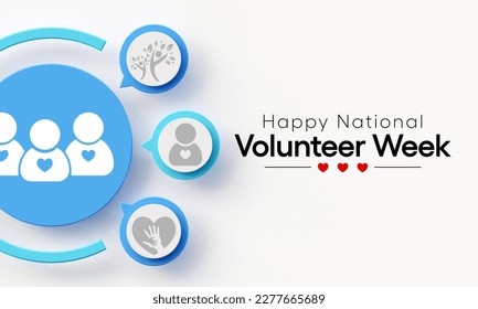 National Volunteer week is observed every year in April, to honoring all of the volunteers in our communities as well as encouraging volunteerism throughout the week. 3D Rendering - Powered by Shutterstock