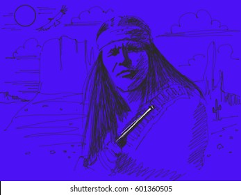 Native american Chief and eagle