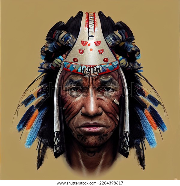 Native American Chief Illustration Stock Illustration 2204398617 ...