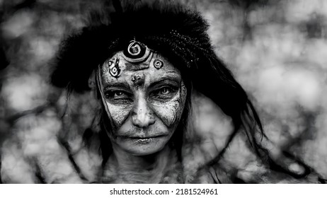 Native American Shaman Healer Voodoo Witch Doctor 3d Rendering