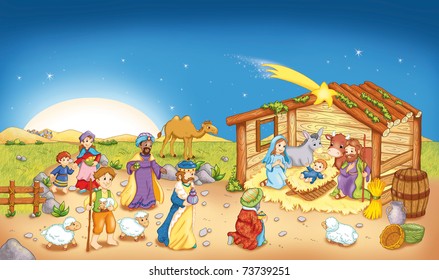 Jesuss Birth Stock Illustration 85452565 | Shutterstock