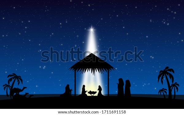 Nativity Jesus Bethlehem Concept Design Background Stock Illustration 