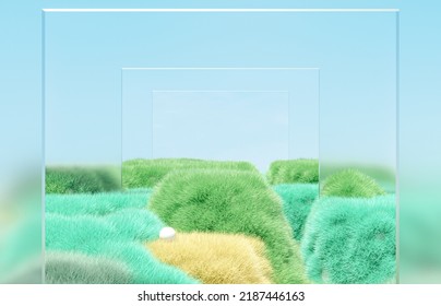 Natural beauty podium backdrop for product display and abstract garden scene  3d rendering 