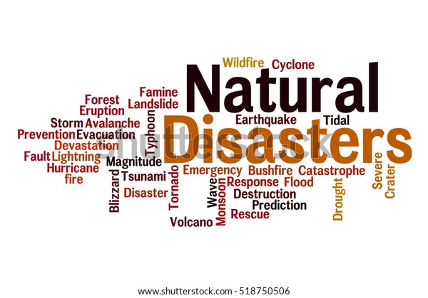 Natural Disasters Word Cloud Background Stock Illustration 518750506 ...