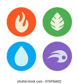 Natural Elements Icons Set Set Four Stock Illustration 476417128