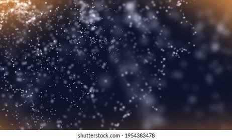 Natural Organic Dust Particles Floating On Black Background. Glittering Sparkling Particles Randomly Spin In The Air With Bokeh. Place it over your footage in add or screen mode.