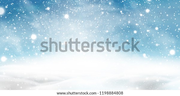 青い空の自然な冬のクリスマス背景 大雪 さまざまな形と形の雪片 雪の吹き付け 降り注ぐクリスマスの美しい雪のある冬の風景 のイラスト素材