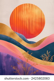 Nature abstract poster set, Wall Art Digital Download, Set of 2 Posters and Prints, gift, Modern Halal Home Decor