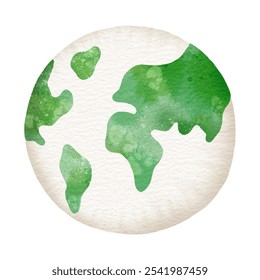 Nature Conservation. Nurturing Our Planet. Ecology Saving. Watercolor Illustration of Earth Planet Isolated on White Background - Powered by Shutterstock