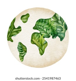 Nature Conservation. Nurturing Our Planet. Ecology Saving. Watercolor Illustration of Earth Planet Isolated on White Background - Powered by Shutterstock