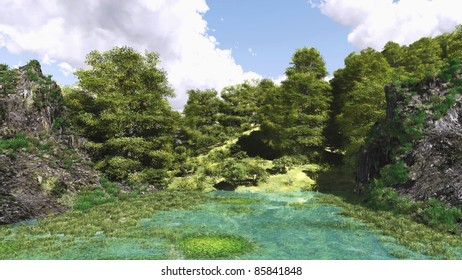 Nature illustration graphic art 3D
