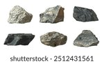 Nature realistic rocks boulder cutout white backgrounds 3d render