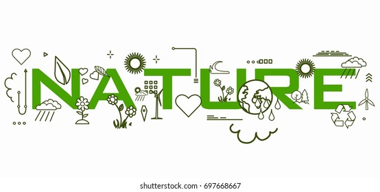 Nature Word Icons Stock Illustration 697668667 | Shutterstock