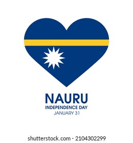 Nauru Independence Day illustration. Flag of Nauru in heart shape isolated on a white background. January 31, important day - Powered by Shutterstock