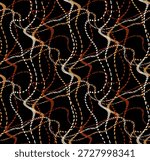 Nautical Rope Chain Pattern Seamless Background Black Orange