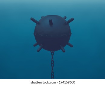 Naval Mine In The Sea (latent Threat)