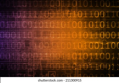 Navigating Cyberspace with Binary Data Glowing Art