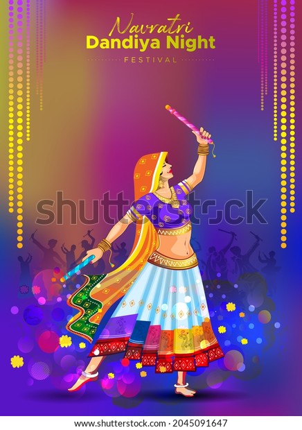 Navratri Dandiya Night Dance Festival Background Stock Illustration 2045091647 Shutterstock 1534