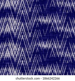 
Navy Blue Chevron Linen Texture Background. Seamless Ikat Textile Effect. Distressed Indigo Dye Pattern. Coastal Farmhouse Beach Decor, Modern Sailing Fashion Or Soft Furnishing Zig Zag Repeat Cloth