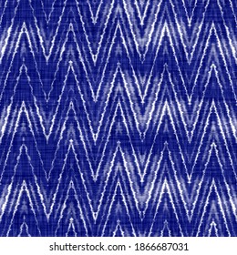 
Navy Blue Chevron Linen Texture Background. Seamless Ikat Textile Effect. Distressed Indigo Dye Pattern. Coastal Farmhouse Beach Decor, Modern Sailing Fashion Or Soft Furnishing Zig Zag Repeat Cloth