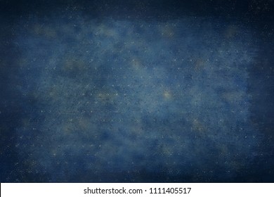 Navy Blue And Gold Celestial Stars Background With Dark Vignette