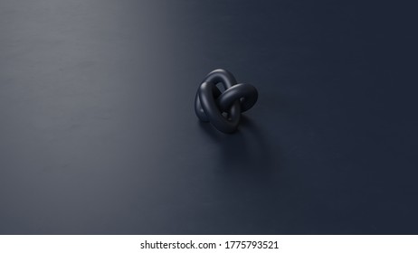 Navy Blue Torus Knot Block 3d Illustration 3d Render