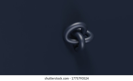 Navy Blue Torus Knot Block 3d Illustration 3d Render